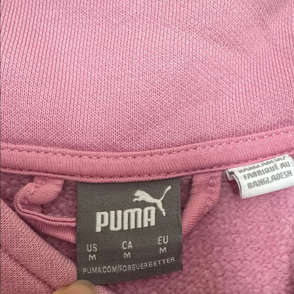 Puma Pink and White Quarter-Zip Track Top with Matching Joggers - Picture 4 of 7